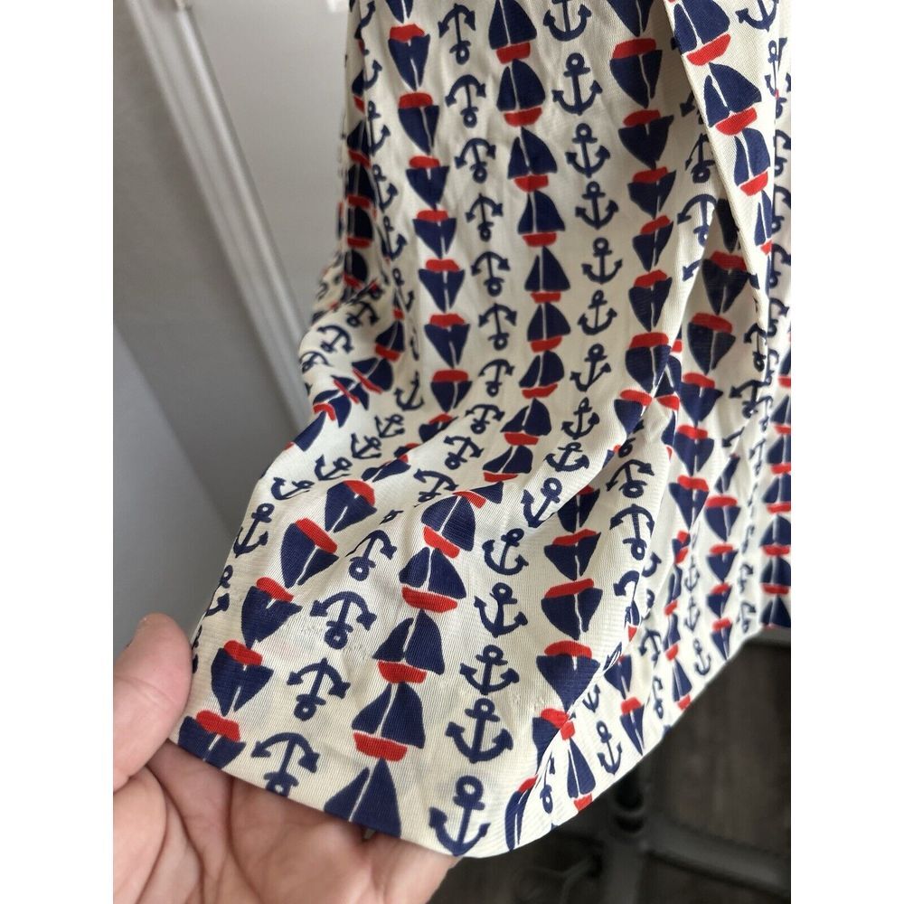 Vintage 60s Sailor Nautical Style Sleeveless Mini Dress Scooter Skirt Small - Picture 7 of 16